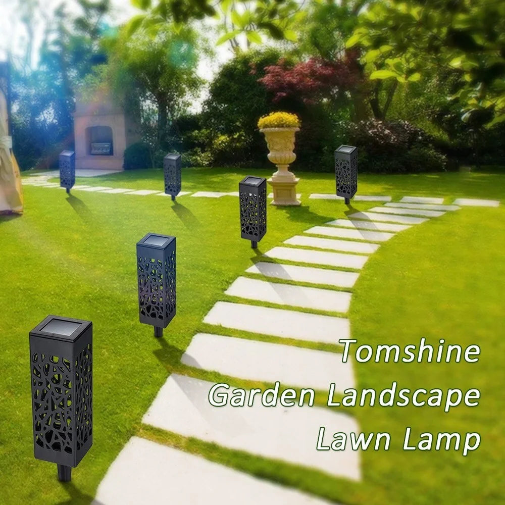 TOMSHINE 6Pcs IP65 Water Resistance DC2V Solar LEDs Lawn Lamp Hollow Decorative Outdoor Landscape Light - Warm White - 3