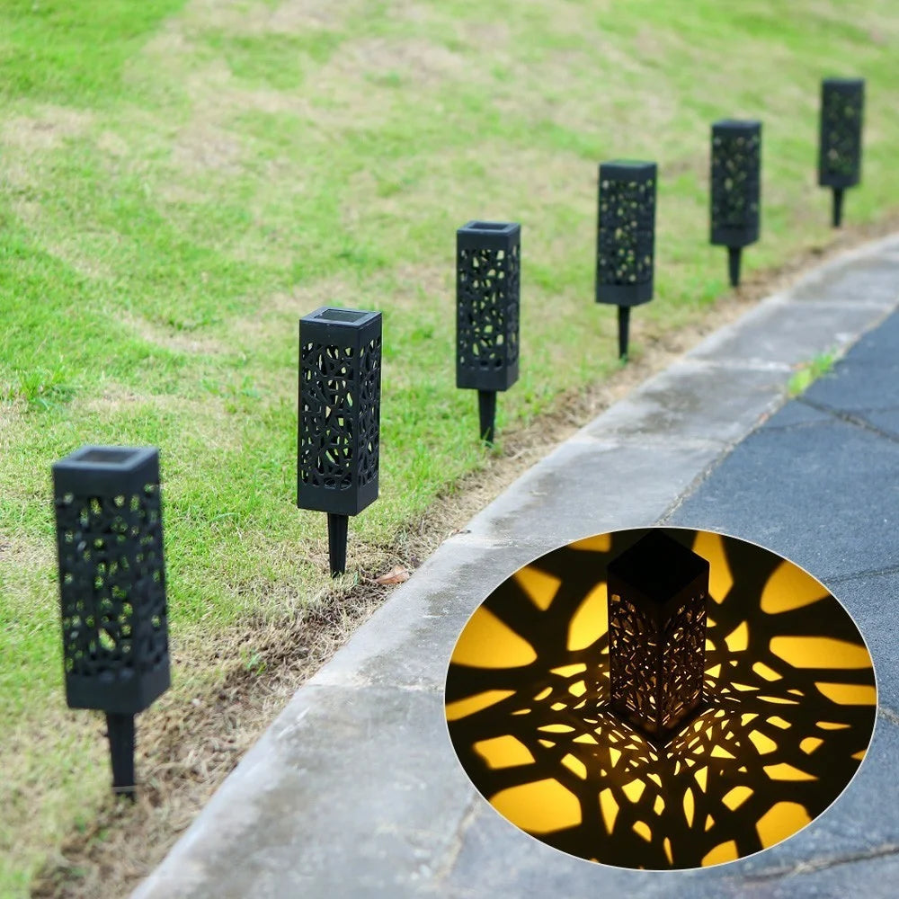 TOMSHINE 6Pcs IP65 Water Resistance DC2V Solar LEDs Lawn Lamp Hollow Decorative Outdoor Landscape Light - Warm White - 4