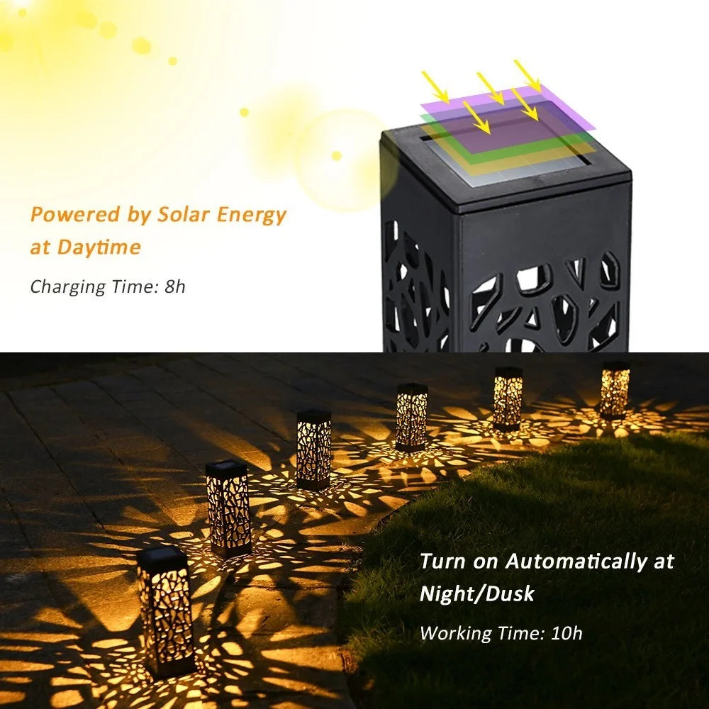 TOMSHINE 6Pcs IP65 Water Resistance DC2V Solar LEDs Lawn Lamp Hollow Decorative Outdoor Landscape Light - Warm White - 5
