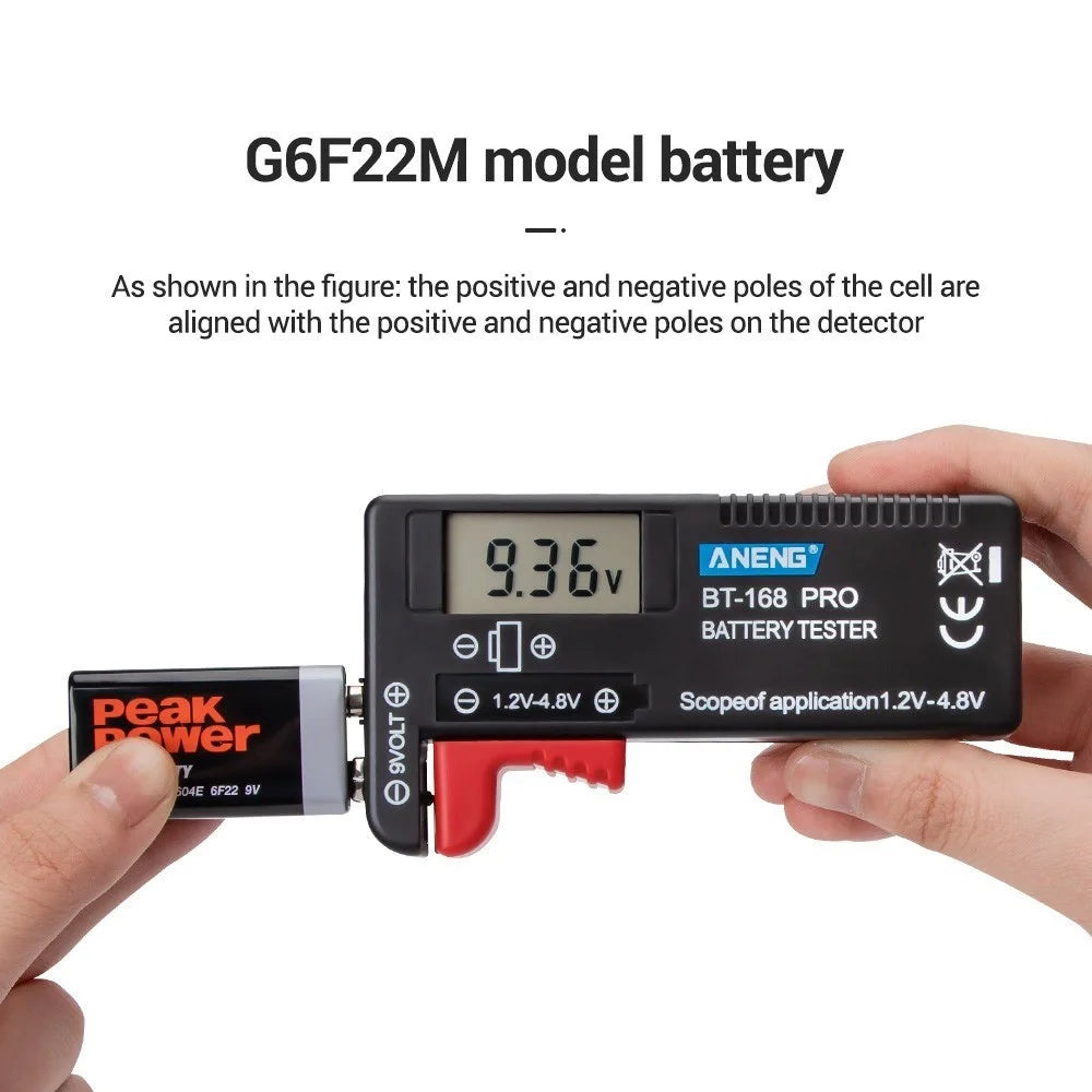 ANENG BT-168 PRO Battery Tester Digital-display Battery Checker Battery Capacity Diagnostic Tool for Checking D C AAA AA Button Battery - 6
