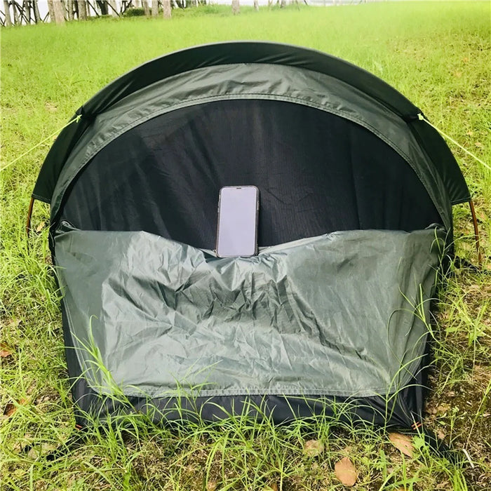 For Outdoor Camping Lightweight Backpacking Single Person Sleeping Tent - Army Green - 2