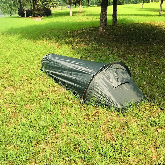 For Outdoor Camping Lightweight Backpacking Single Person Sleeping Tent - Army Green - 5