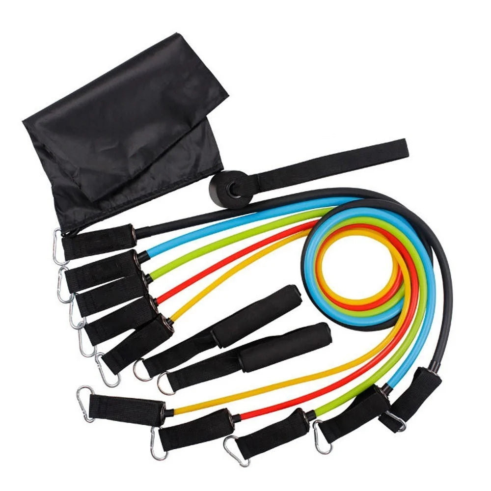 11Pcs/Set Fitness Puller Resistance Belt Kit Exercise Elastics Tubes for Training Gym Bodybuilding Sport Workout - 2