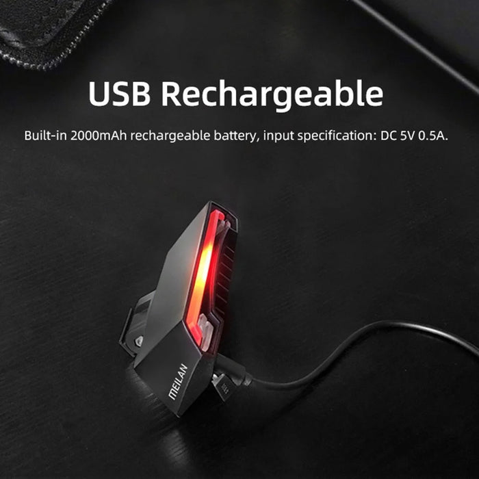 MEILAN X5 Bicycle Rear Light Ultra Bright USB Rechargeable Bicycle Taillights Waterproof Helmet Light 3 Light Mode Headlights - 4