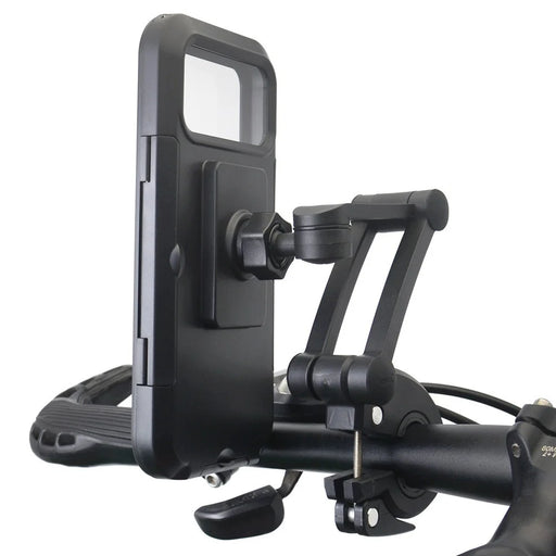 Bicycle Mobile Phone Bracket Universal Waterproof Motorcycle Handlebar Support Frame Cell Phone Holder, Size: L - Black - 2