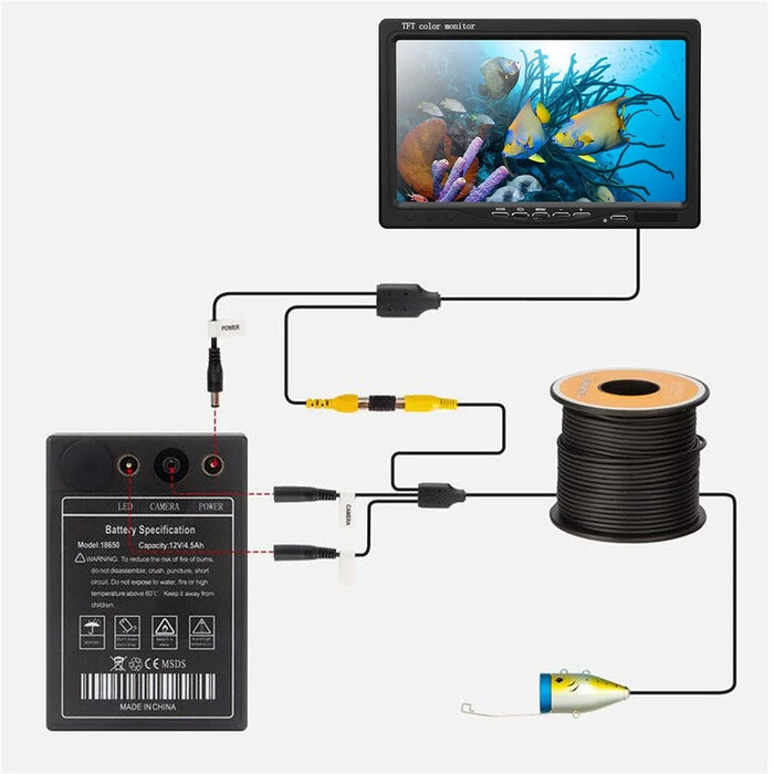 7 Inch 1200TVL For Ice Sea Underwater Fishing Camera Fish Finder with LED Lamps - 6