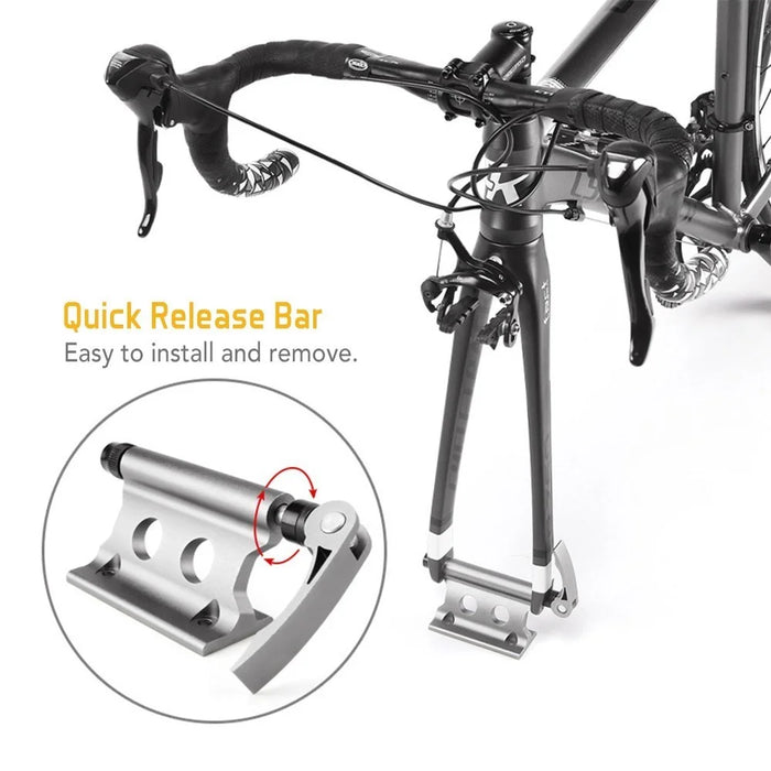 Bike Block Fork Mount Quick Release Bicycle Carrier Bicycle Front Fork Fixed Clip - Silver - 5