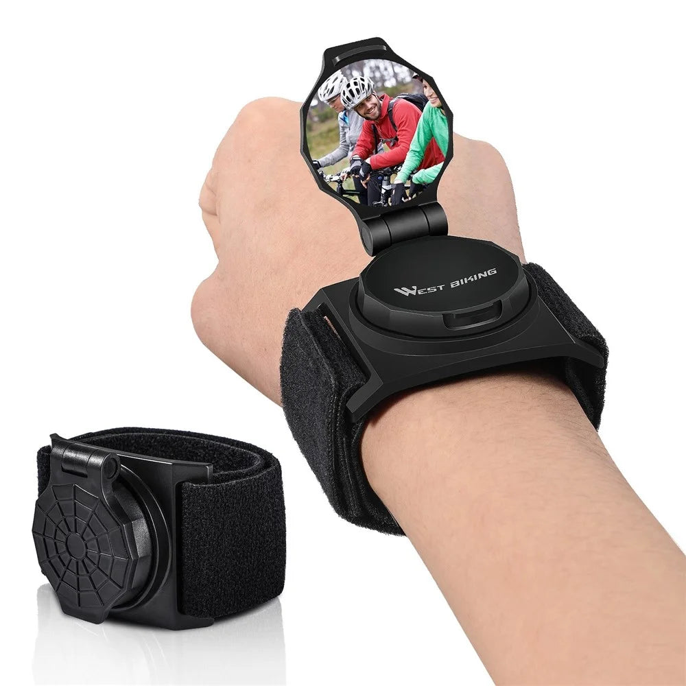 WEST BIKING Bike Mirror 360-degree Adjustable Bicycle Cycling Rear View Mirror Wristband Safe Rearview Mirror - 6