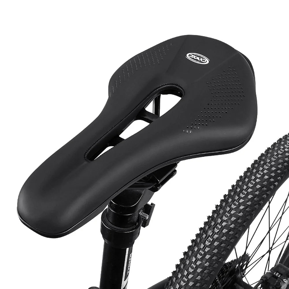 Exercise Bike Seat Cushion Shock Absorbing Replacement Padded Hollow Design Bicycle Saddle - 1