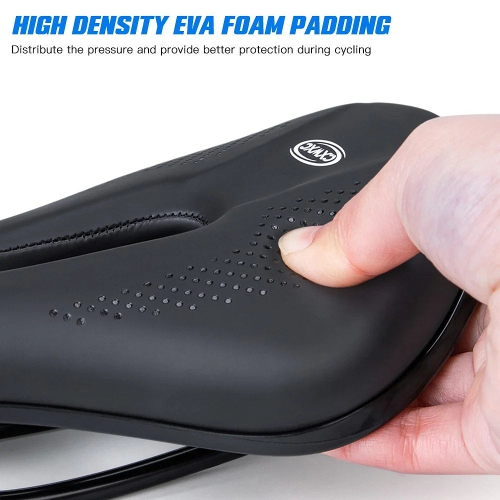 Exercise Bike Seat Cushion Shock Absorbing Replacement Padded Hollow Design Bicycle Saddle - 2