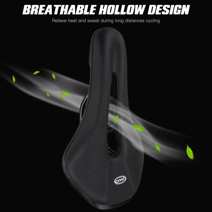 Exercise Bike Seat Cushion Shock Absorbing Replacement Padded Hollow Design Bicycle Saddle - 4