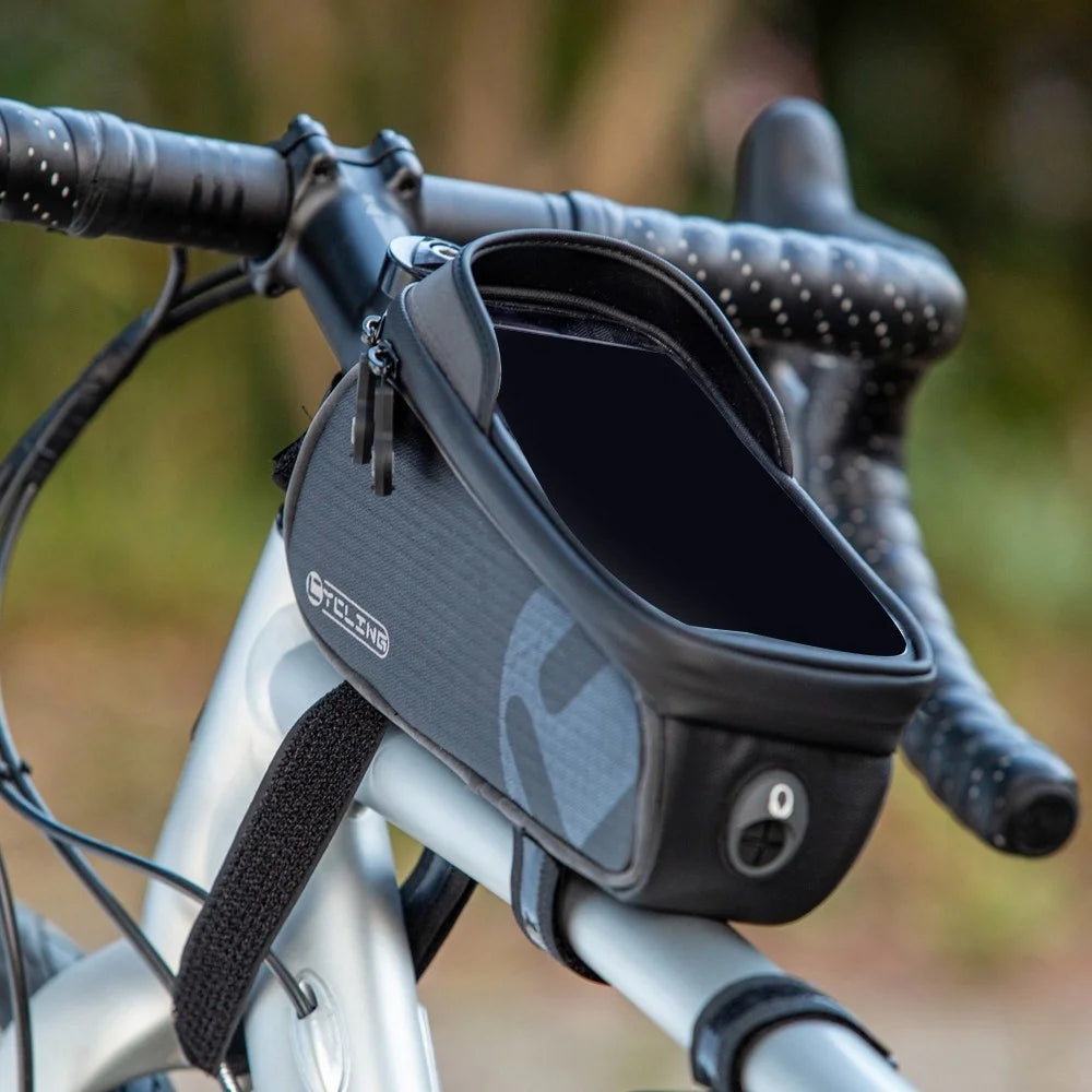CYCLING 1L Waterproof Bicycle Tube Top Bag Bike Front Frame Touch Screen Phone Case Bag - 3