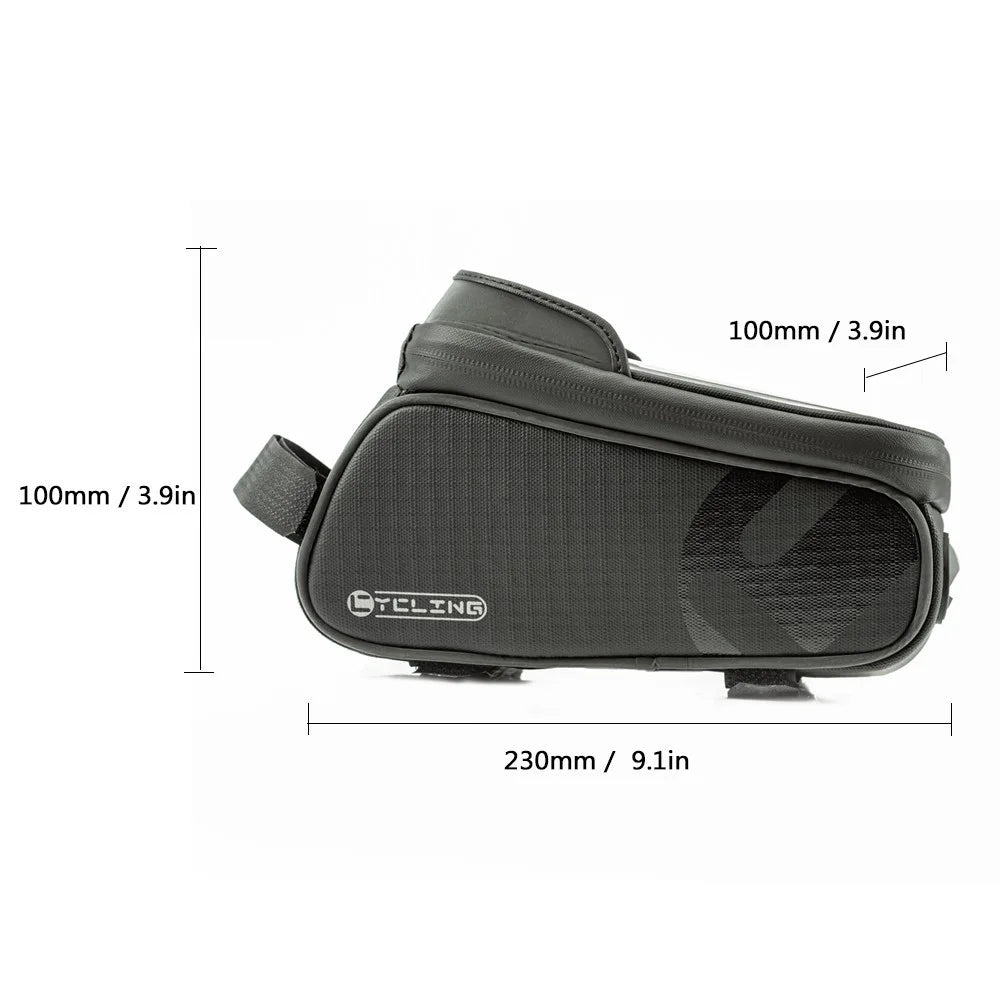 CYCLING 1L Waterproof Bicycle Tube Top Bag Bike Front Frame Touch Screen Phone Case Bag - 4