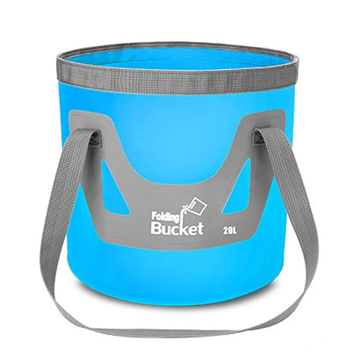 20L Collapsible Bucket Folding Water Container Portable Wash Basin for Fishing Camping Hiking Backpacking Car Washing - Blue - 1
