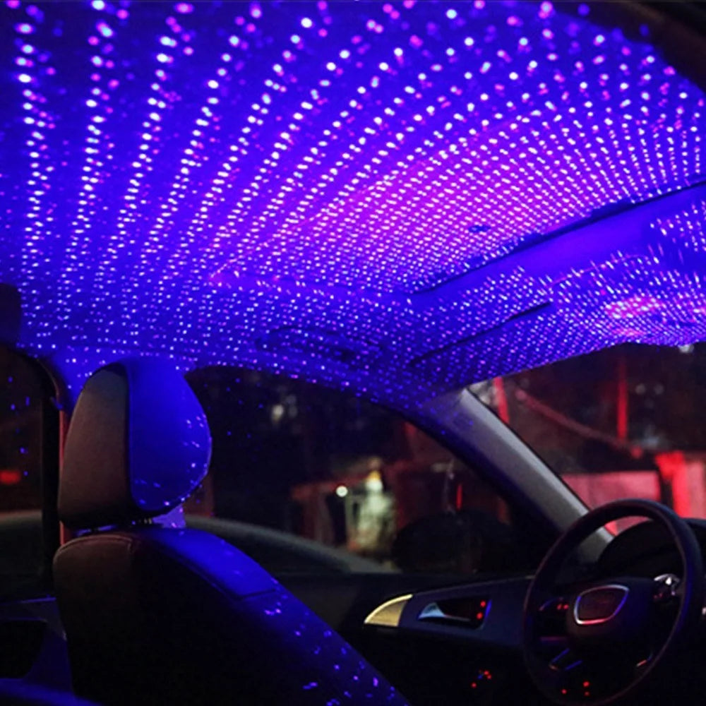 Auto Roof Ceiling Decoration Atmosphere Lamp Colourful LED Star Night Lights Projector for Car Home Party - Blue - 2