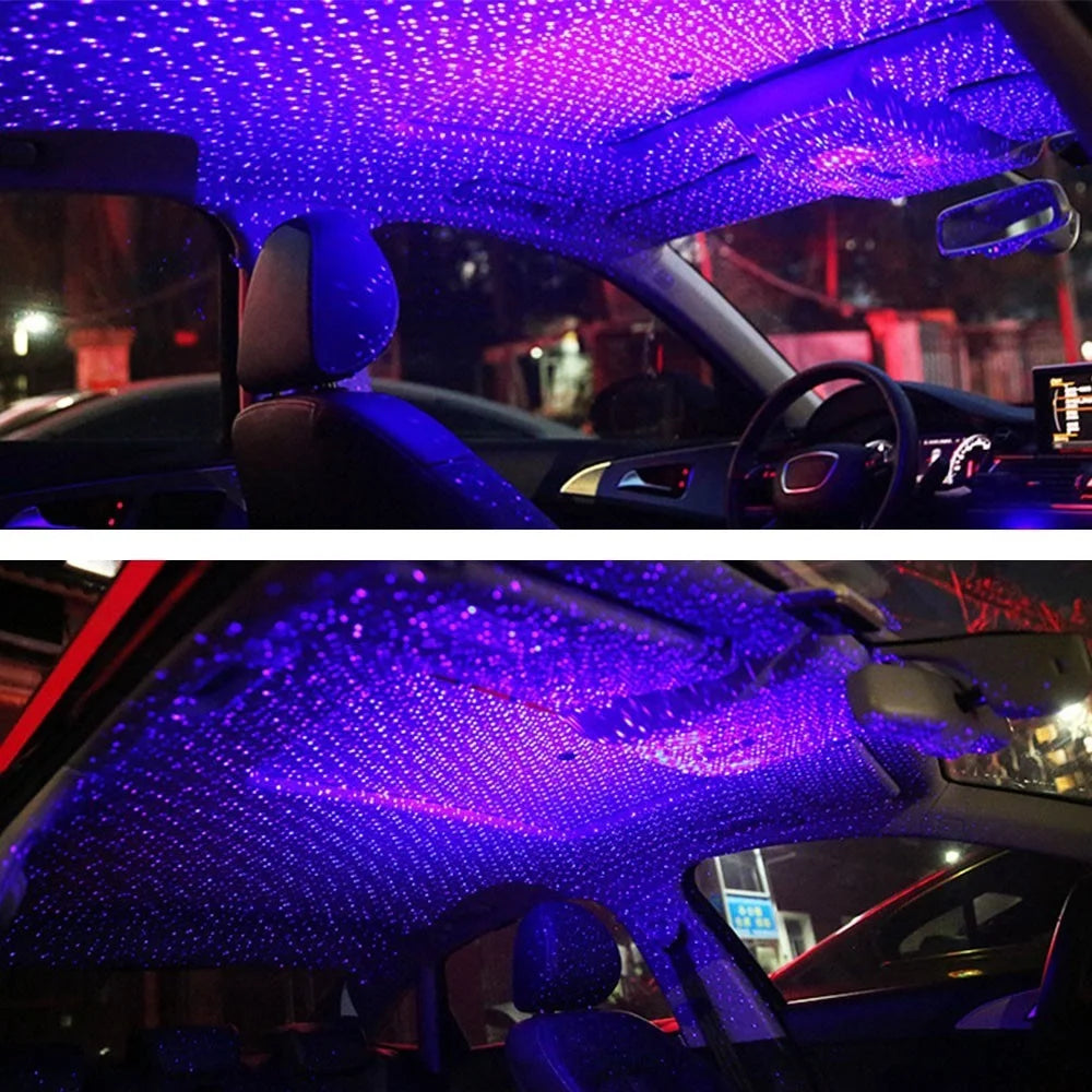 Auto Roof Ceiling Decoration Atmosphere Lamp Colourful LED Star Night Lights Projector for Car Home Party - Blue - 5