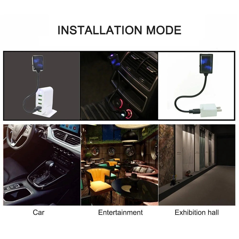 Auto Roof Ceiling Decoration Atmosphere Lamp Colourful LED Star Night Lights Projector for Car Home Party - Blue - 6