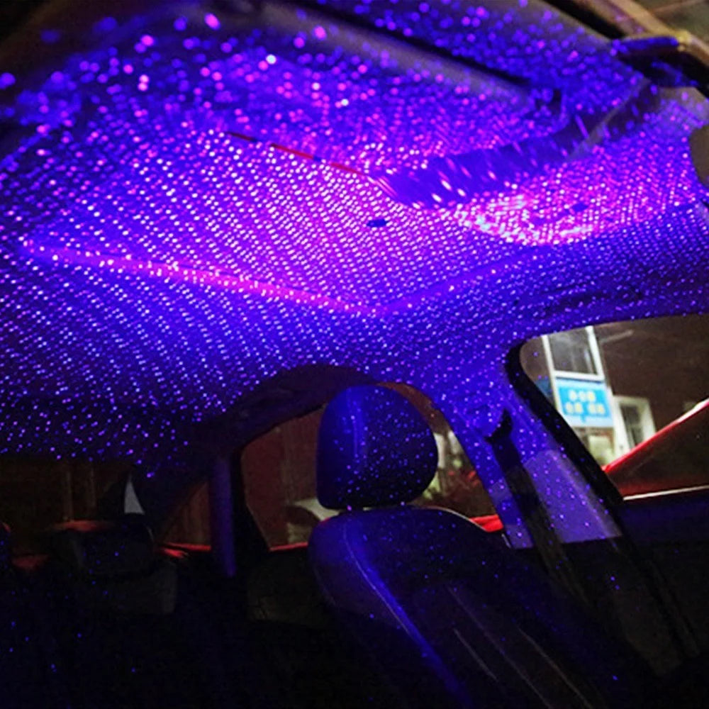 Auto Roof Ceiling Decoration Atmosphere Lamp Colourful LED Star Night Lights Projector for Car Home Party - Blue - 7