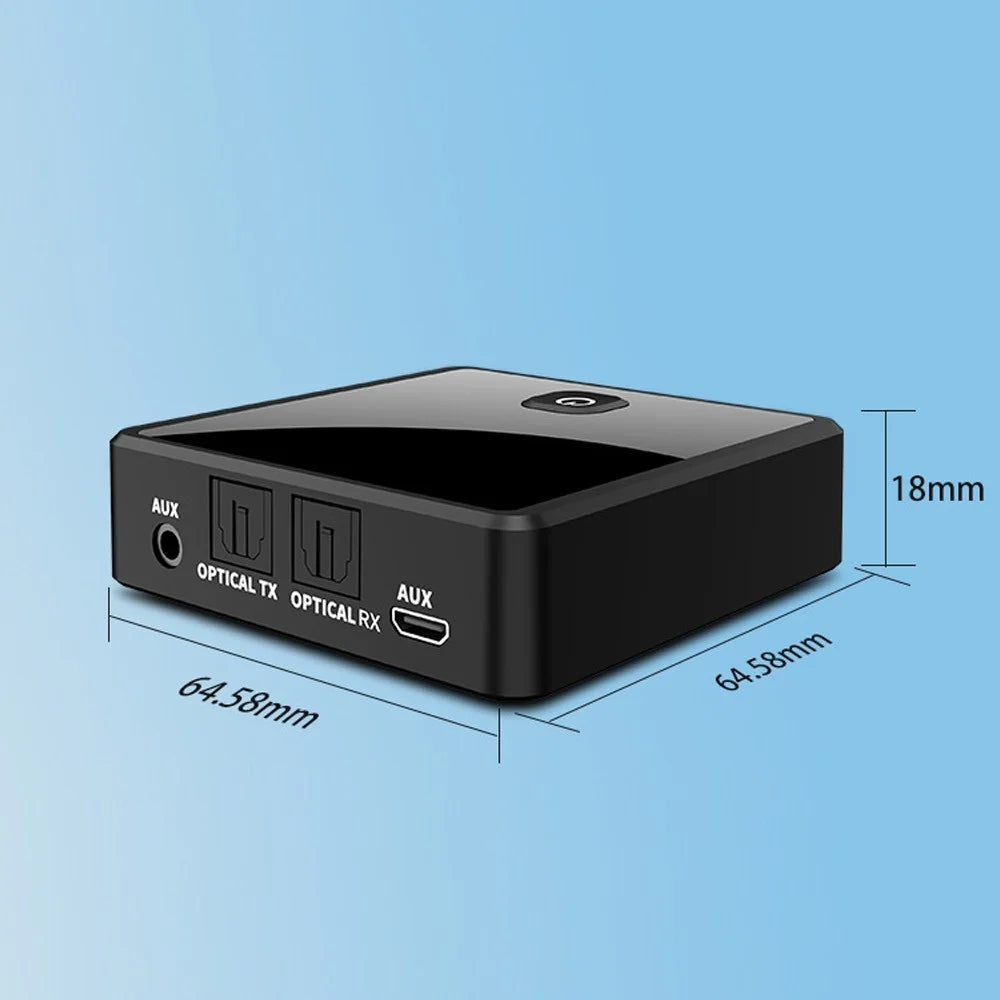 Fiber Optic Bluetooth-compatible 5.0 Audio Transmitter Receiver 2-in-1 Wireless Bluetooth-compatible Adapter One Connects Two Audio Adapter - 5