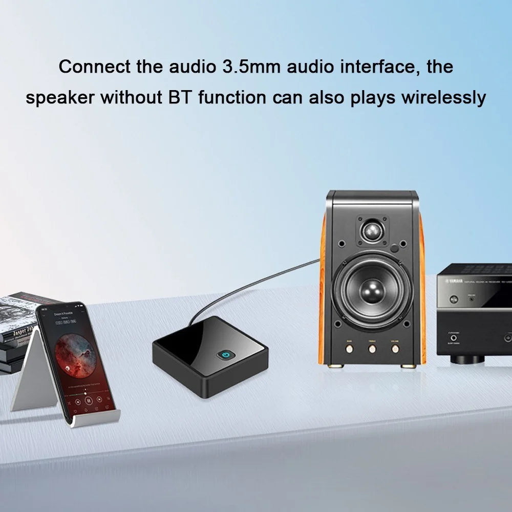 Fiber Optic Bluetooth-compatible 5.0 Audio Transmitter Receiver 2-in-1 Wireless Bluetooth-compatible Adapter One Connects Two Audio Adapter - 6