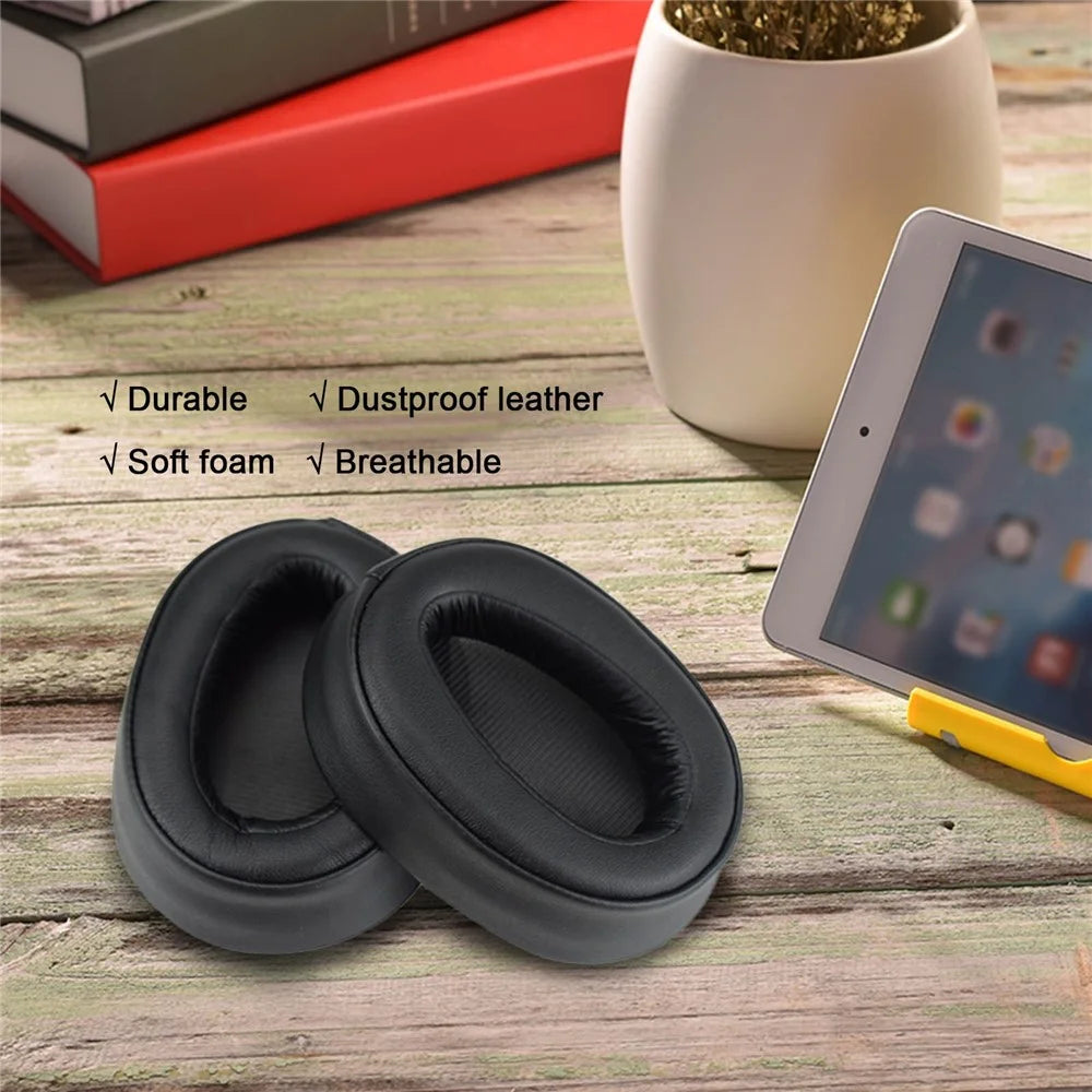 1 Pair Dust-proof Leather Breathable Headphones Cushion Replacement Ear Pads Cover for Sony MDR-100ABN WH-H900N - 3