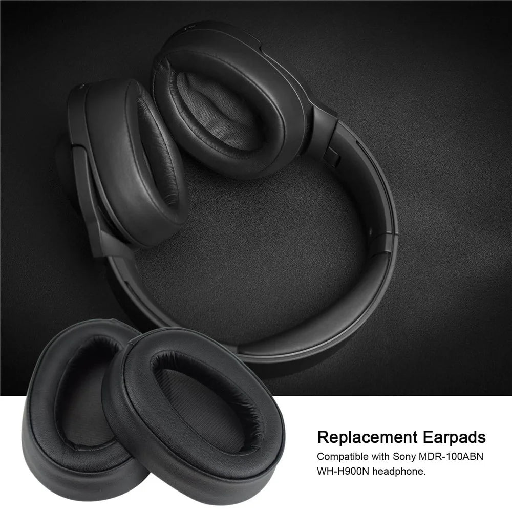 1 Pair Dust-proof Leather Breathable Headphones Cushion Replacement Ear Pads Cover for Sony MDR-100ABN WH-H900N - 6