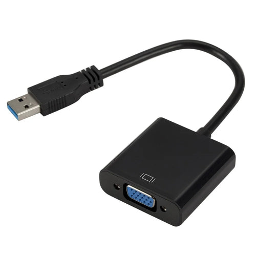 USB3.0 To VGA Adapter USB to VGA External Video Card VGA Converter - Black - 1