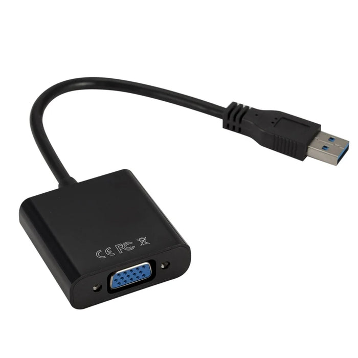 USB3.0 To VGA Adapter USB to VGA External Video Card VGA Converter - Black - 5