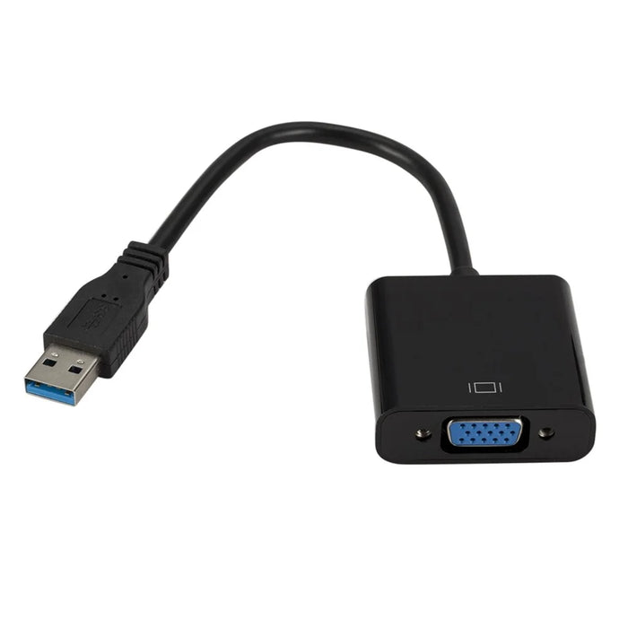 USB3.0 To VGA Adapter USB to VGA External Video Card VGA Converter - Black - 6