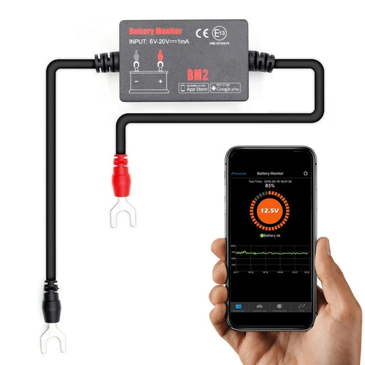 BT4.0 6~20V Input Voltage Battery Monitor Automobile Battery Monitor Tool Connect Smartphone APP for 12 V Vehicle Battery - 1