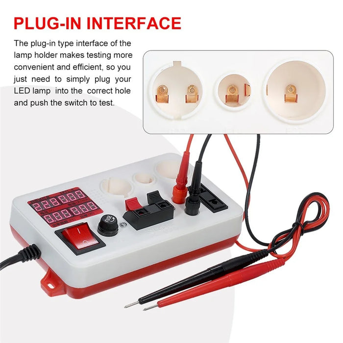 LED Power Lamp Tester Box Test Clamp Electric Power Meter for Bulb Lamp Electric Parameter Measurement - EU Plug - 2