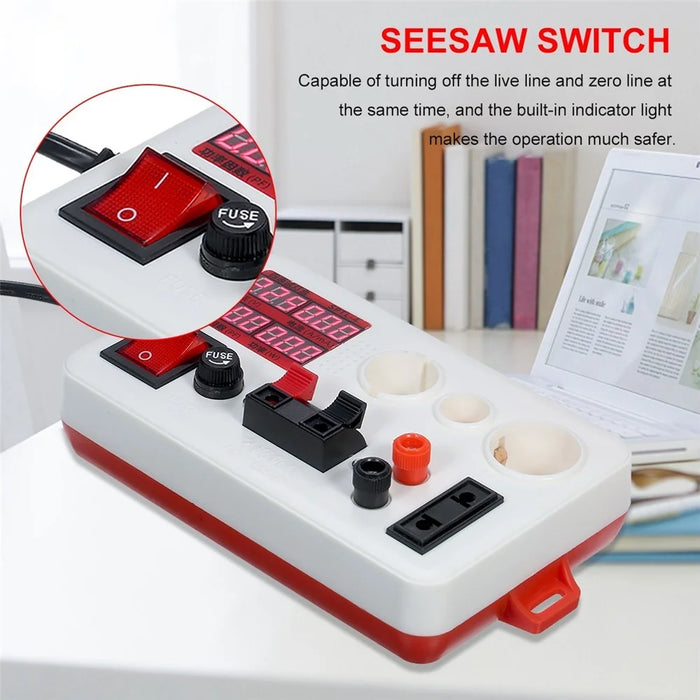 LED Power Lamp Tester Box Test Clamp Electric Power Meter for Bulb Lamp Electric Parameter Measurement - EU Plug - 6