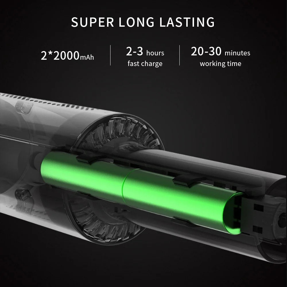 Car Vacuum Cleaner 6000Pa  High Power Handheld Vacuum Cordless Portable Mini Vacuum Cleaner for Car/Home/Pet Hair - Cordless/Black - 7