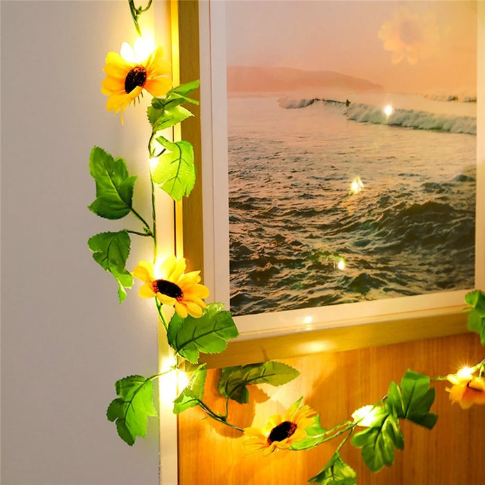 6.56ft 20LEDs Fairy String Lights Flower Shaped Decor Hanging Lights Waterproof Garden Patio Lighting for Wedding Party Christmas Halloween - 1