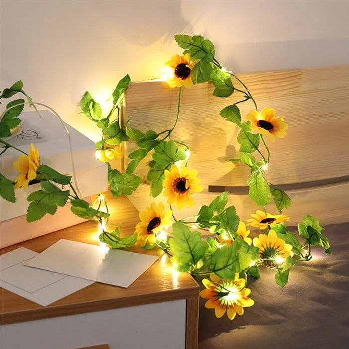 6.56ft 20LEDs Fairy String Lights Flower Shaped Decor Hanging Lights Waterproof Garden Patio Lighting for Wedding Party Christmas Halloween - 6