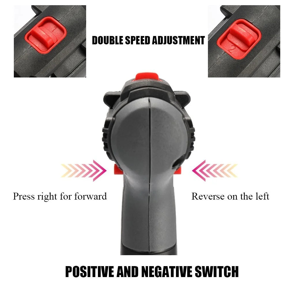 36V Multifunctional Electric Impact Cordless Drill High-power Lithium Battery Wireless Rechargeable Hand Drills Home DIY Electric Power Tools - EU Plug/1 Battery - 7