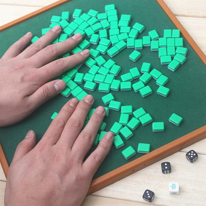 For Travel Family Leisure Time Portable Mini Mahjong Set with Folding Mahjong Table - 3