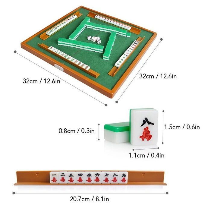 For Travel Family Leisure Time Portable Mini Mahjong Set with Folding Mahjong Table - 4