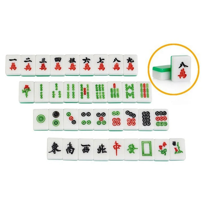 For Travel Family Leisure Time Portable Mini Mahjong Set with Folding Mahjong Table - 5