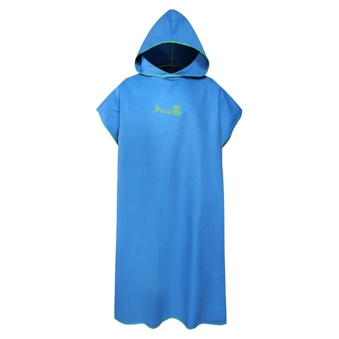 Surf Poncho Skin-Friendly Beach Poncho for Adults Changing Towel Quick-Dry Robe with Hood Microfiber Beach Blanket Bath Towel Swim Towel Wetsuit - Blue - 1