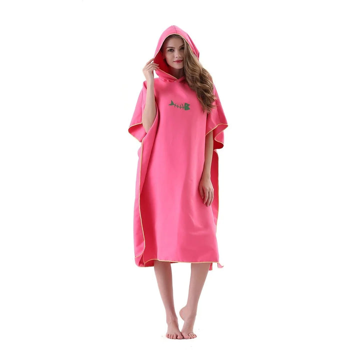 Surf Poncho Skin-Friendly Beach Poncho for Adults Changing Towel Quick-Dry Robe with Hood Microfiber Beach Blanket Bath Towel Swim Towel Wetsuit - Blue - 5