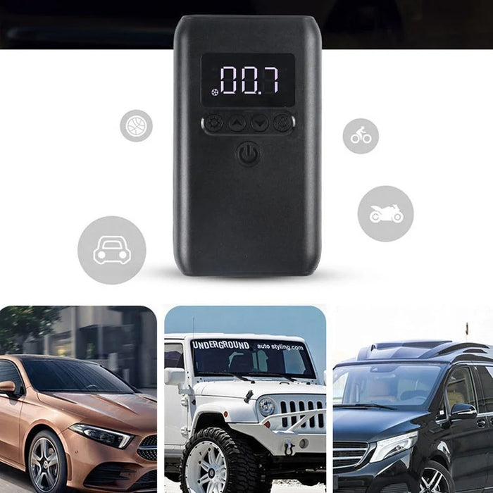Mini Portable Car Air Compressor Tire Inflator 150PSI Rechargeable Cordless Auto Air Pump with Digital Display LED Light - 5