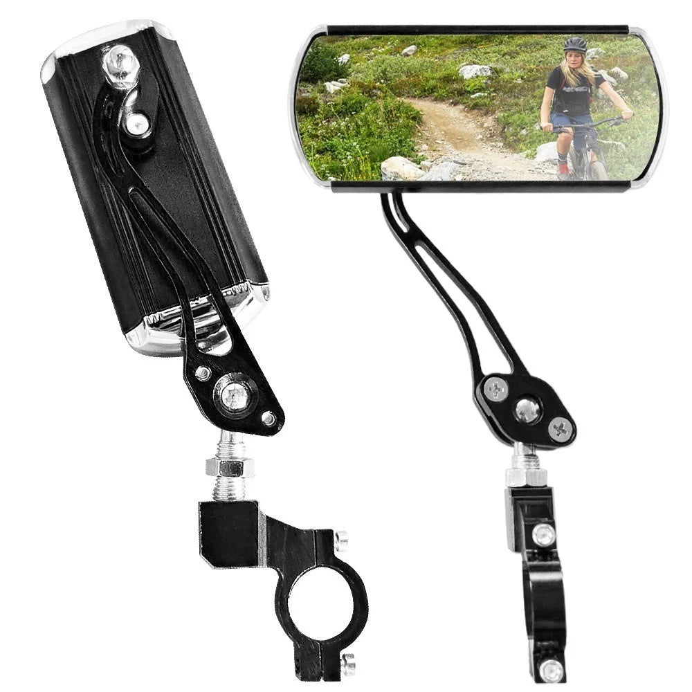 2Pcs Bike Rear View Mirror Rotatable Wide Angle Rear View Aluminum Alloy Safety Rearview Mirror - Black - 3
