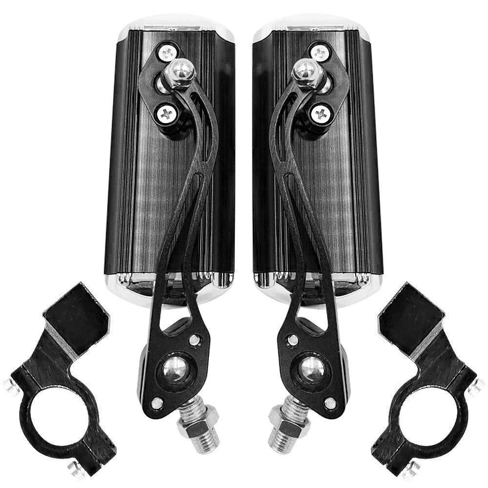 2Pcs Bike Rear View Mirror Rotatable Wide Angle Rear View Aluminum Alloy Safety Rearview Mirror - Black - 4