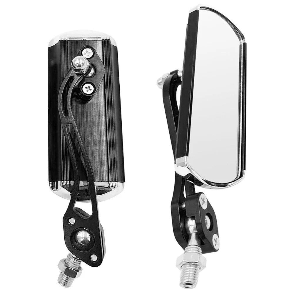 2Pcs Bike Rear View Mirror Rotatable Wide Angle Rear View Aluminum Alloy Safety Rearview Mirror - Black - 6