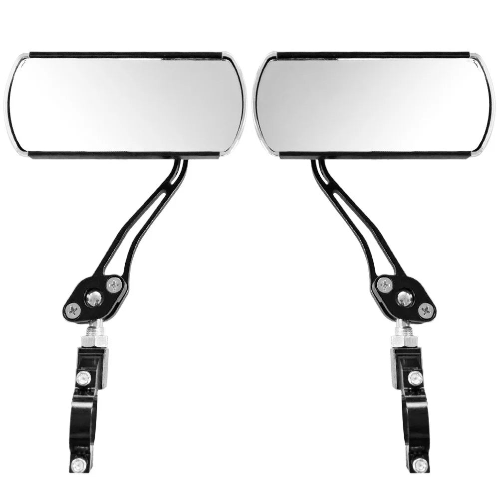 2Pcs Bike Rear View Mirror Rotatable Wide Angle Rear View Aluminum Alloy Safety Rearview Mirror - Black - 7