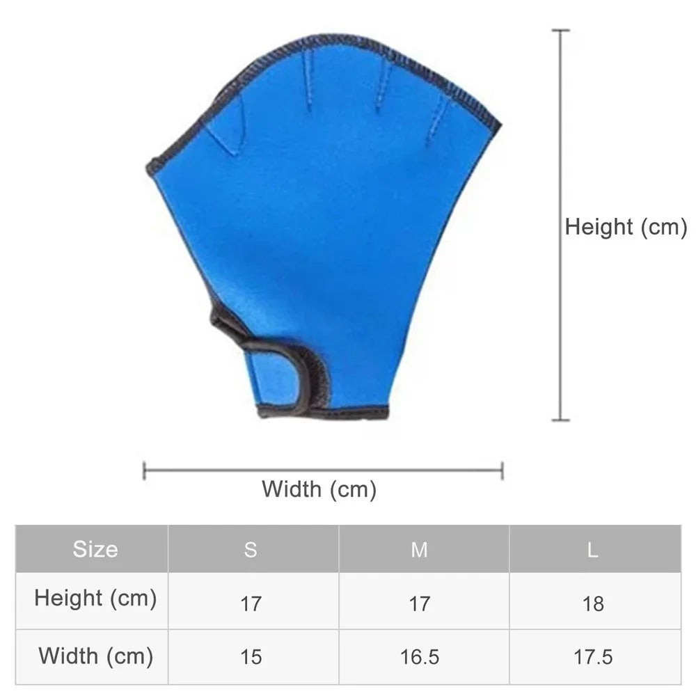 Webbed Swimming Gloves Swimming Diving Training Paddles Water Resistance Hand Paddles - Black/L - 7