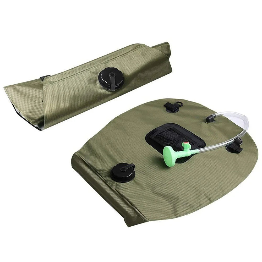 For Outdoor Camping 20L Large Capacity Portable Shower Bath Sunshine Heat Water Bag - Black - 2