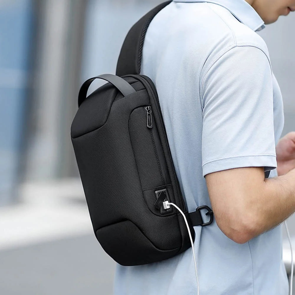 MARK RYDEN Multi-Purpose Anti-Theft Man Bag Pack Men Crossbody Bag - Black - 3