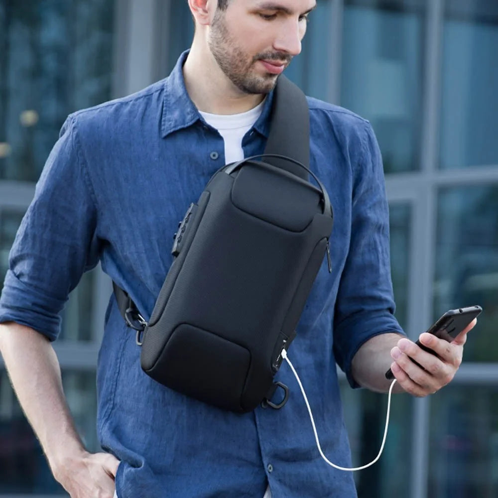 MARK RYDEN Multi-Purpose Anti-Theft Man Bag Pack Men Crossbody Bag - Black - 6